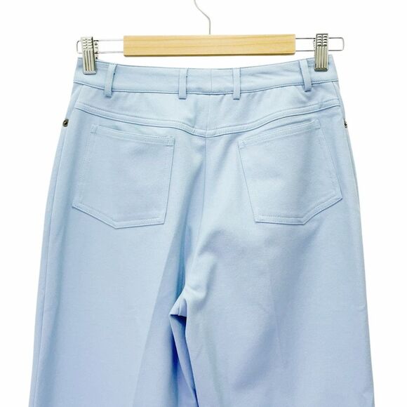 St. John Sport Essentials Light Blue Stretch Cotton Pants Size 2 Straight Leg - Picture 6 of 12